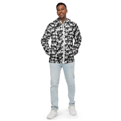 Nocturne Felines on a Men's Windbreaker