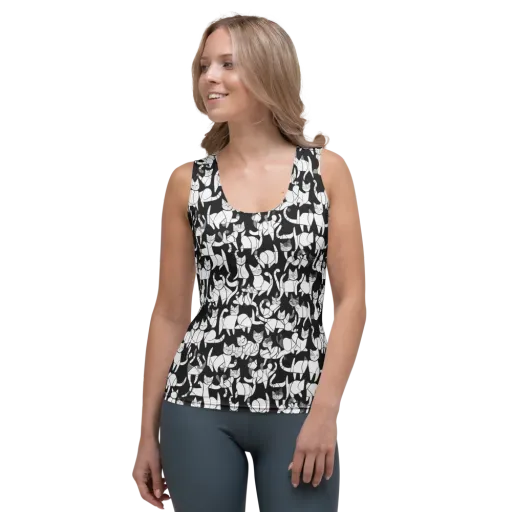 Nocturne Felines on a Women's Tank Top
