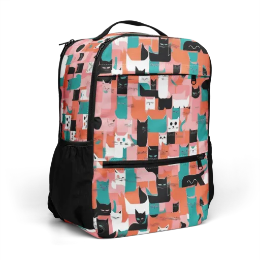Coral Cat Parade on a Utility Backpack