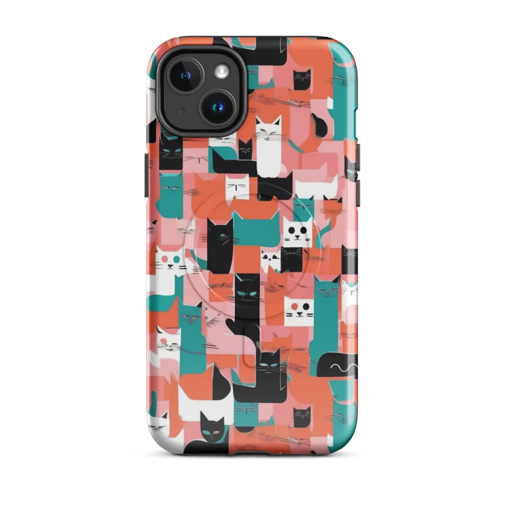 Coral Cat Parade on MagSafe Tough Case for iPhone® — Front