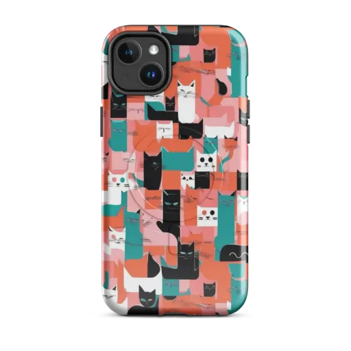Coral Cat Parade on a MagSafe Tough Case for iPhone®