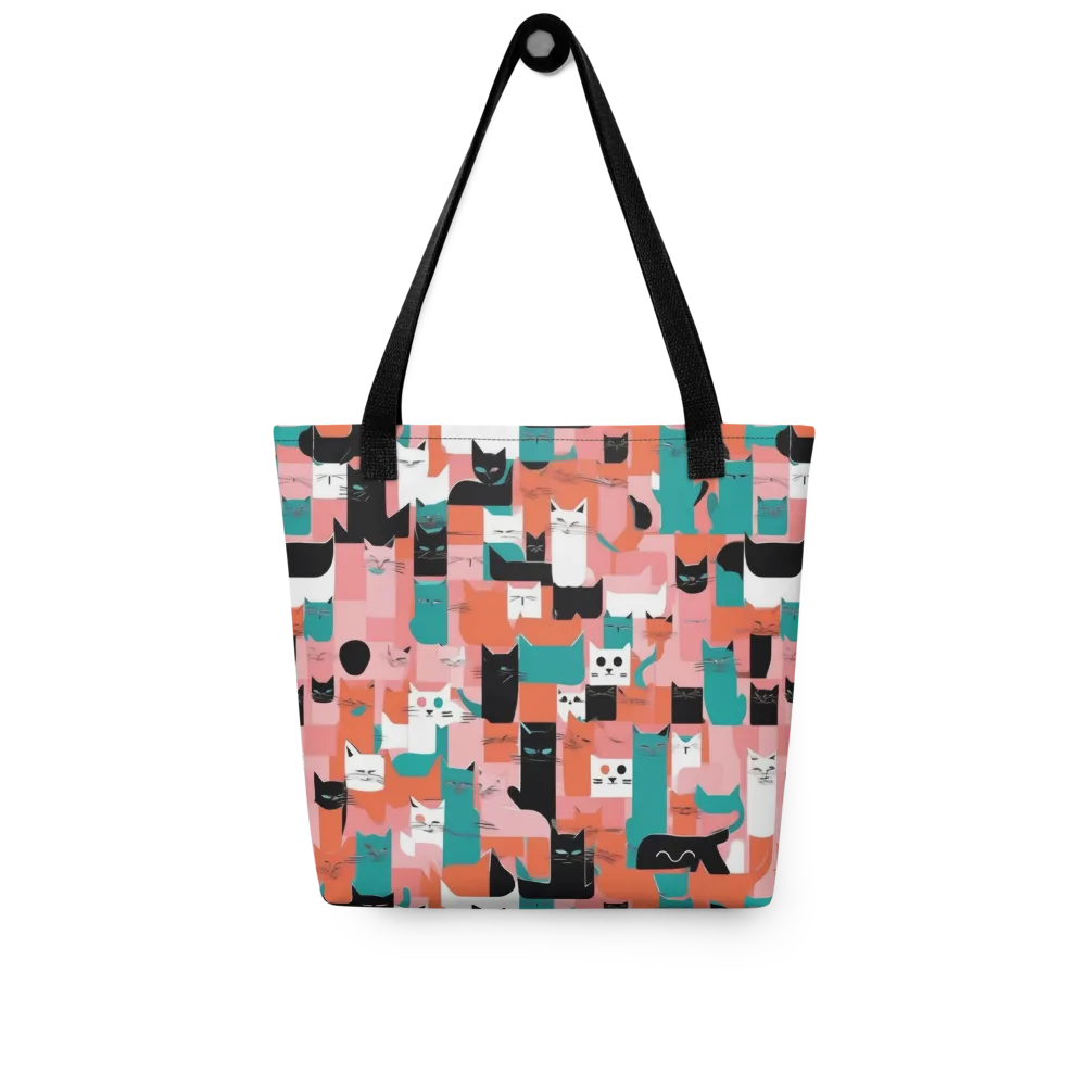 Coral Cat Parade on Tote Bag — Front