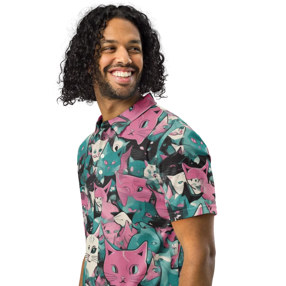 Whisker Pop on Men's Slim Fit Polo Shirt — Left Front