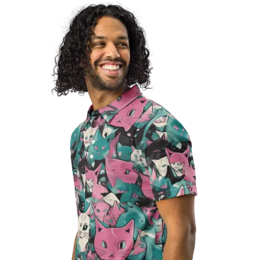 Whisker Pop on a Men's Slim Fit Polo Shirt