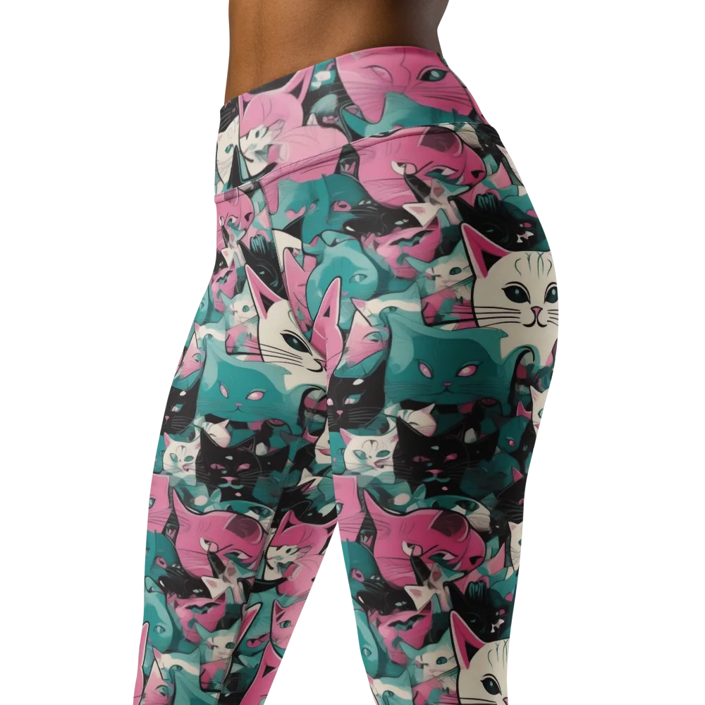 Whisker Pop on Yoga Leggings — Left Front