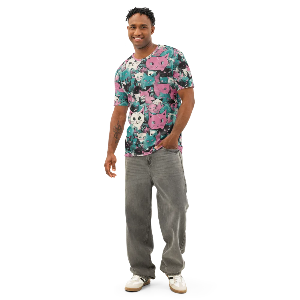 Whisker Pop on Men's Cotton Crew Neck T-Shirt — Front