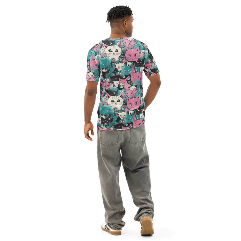 Whisker Pop on Men's Cotton Crew Neck T-Shirt — Back