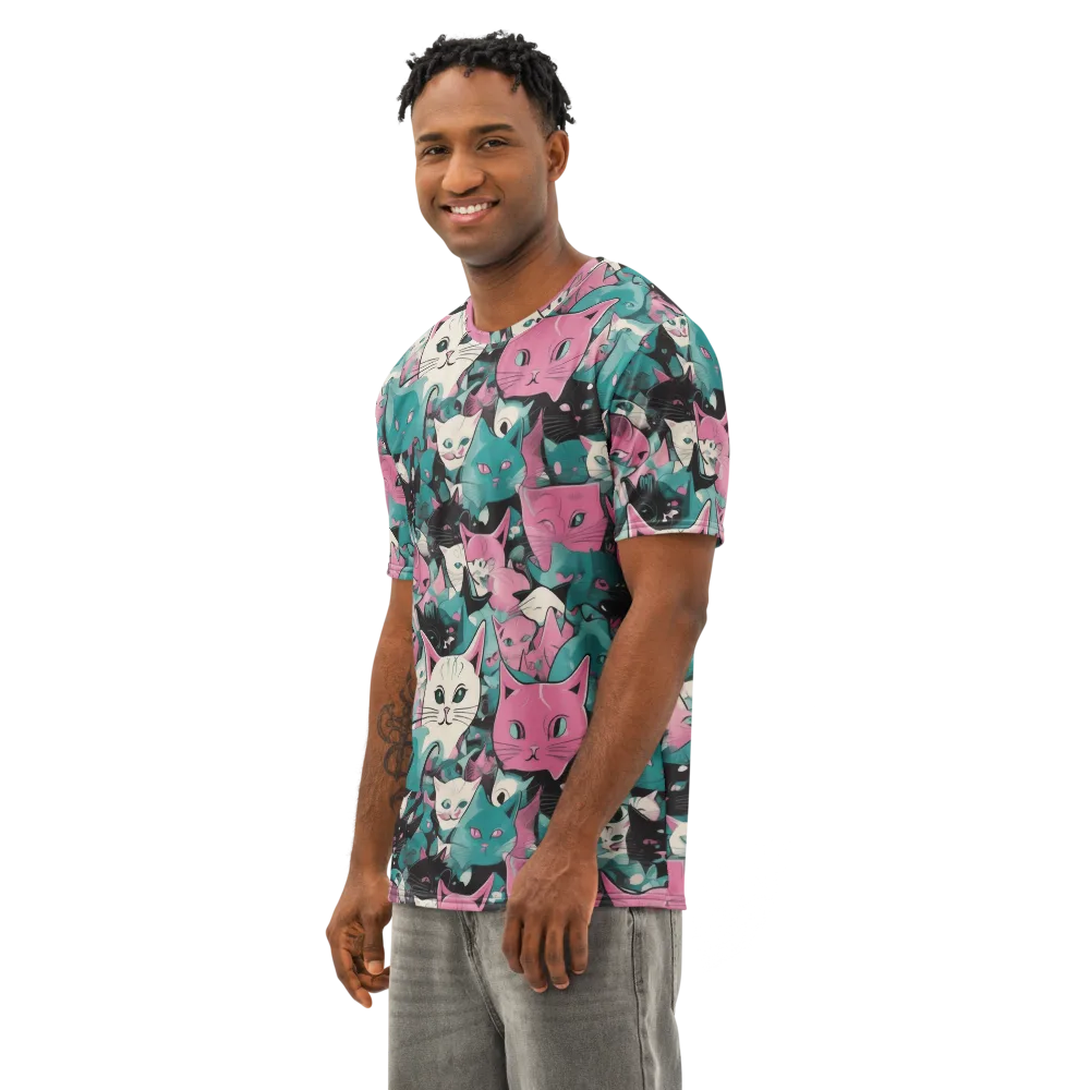 Whisker Pop on Men's Cotton Crew Neck T-Shirt — Left Front