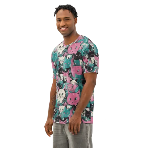 Whisker Pop on a Men's Cotton Crew Neck T-Shirt