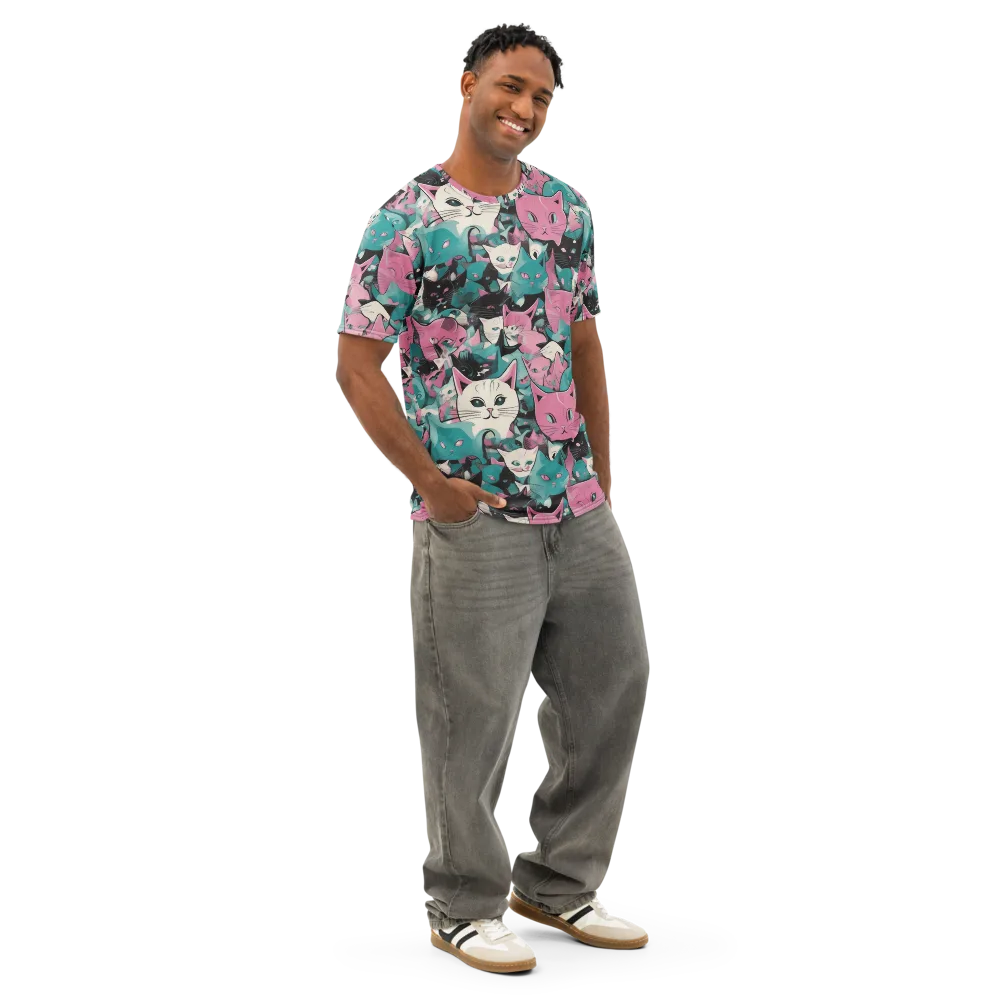 Whisker Pop on Men's Cotton Crew Neck T-Shirt — Right Front