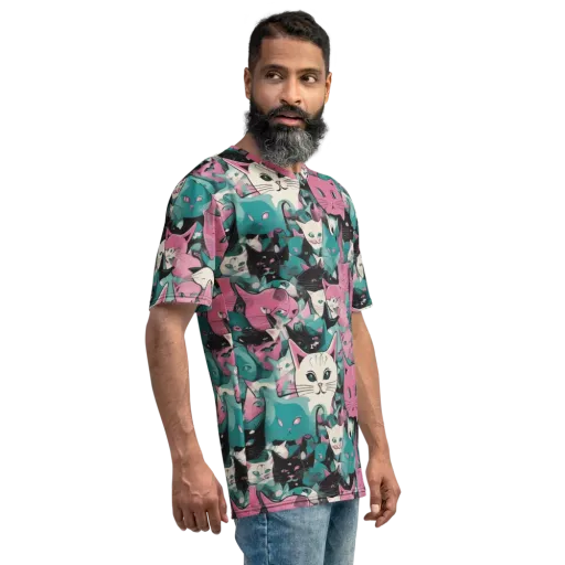 Whisker Pop on a Men's Crew Neck T-Shirt