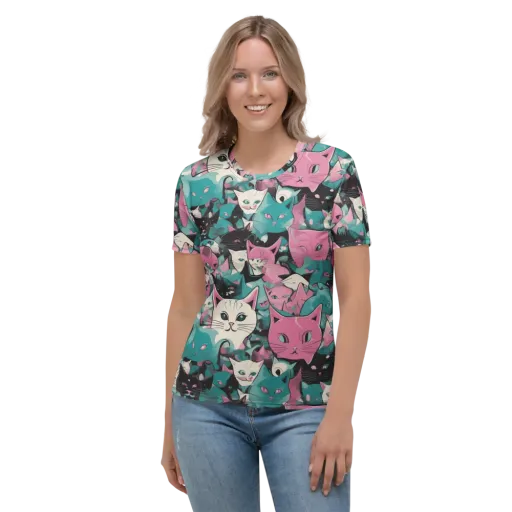 Whisker Pop on a Women's Crew Neck T-Shirt