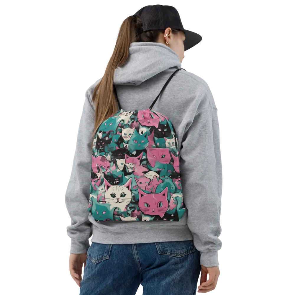 Whisker Pop on Drawstring Bag — Front