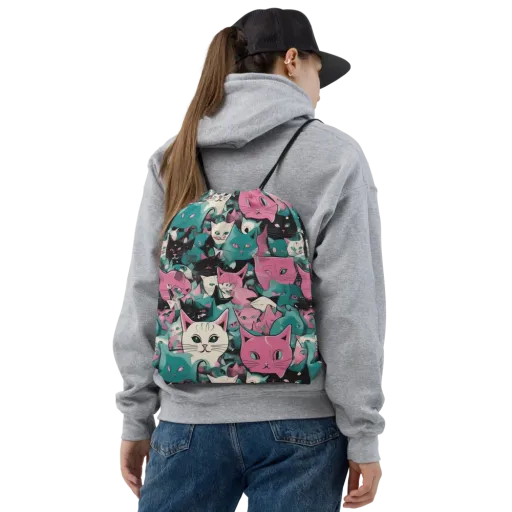 Whisker Pop on a Drawstring Bag