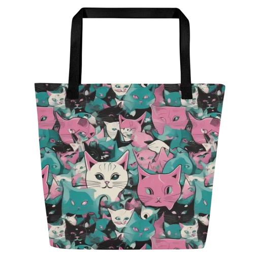 Whisker Pop on a Large Tote Bag W/ Pocket