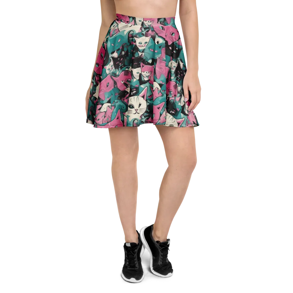 Whisker Pop on Skater Skirt — Front