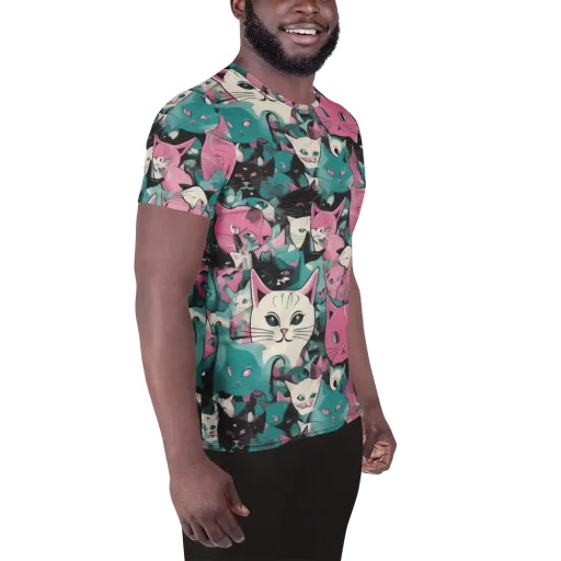 Whisker Pop on a Men's Athletic T-Shirt