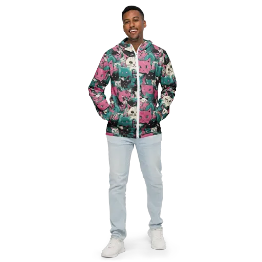 Whisker Pop on a Men's Windbreaker