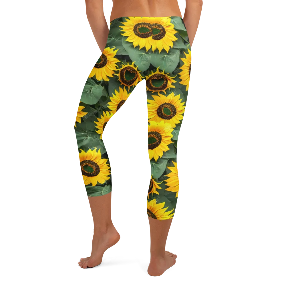 Sunlit Harvest on Capri Leggings — Back