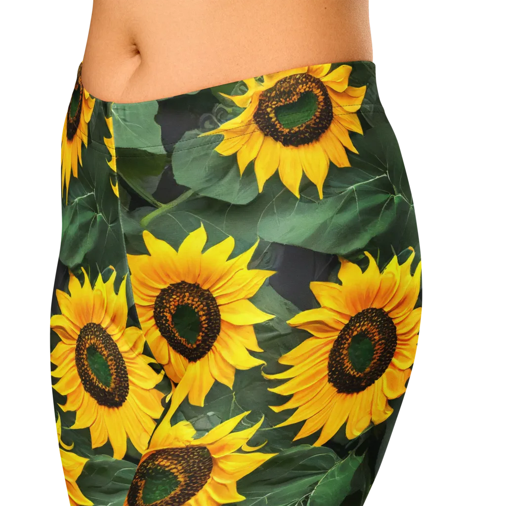 Sunlit Harvest on Capri Leggings — Zoomed-in