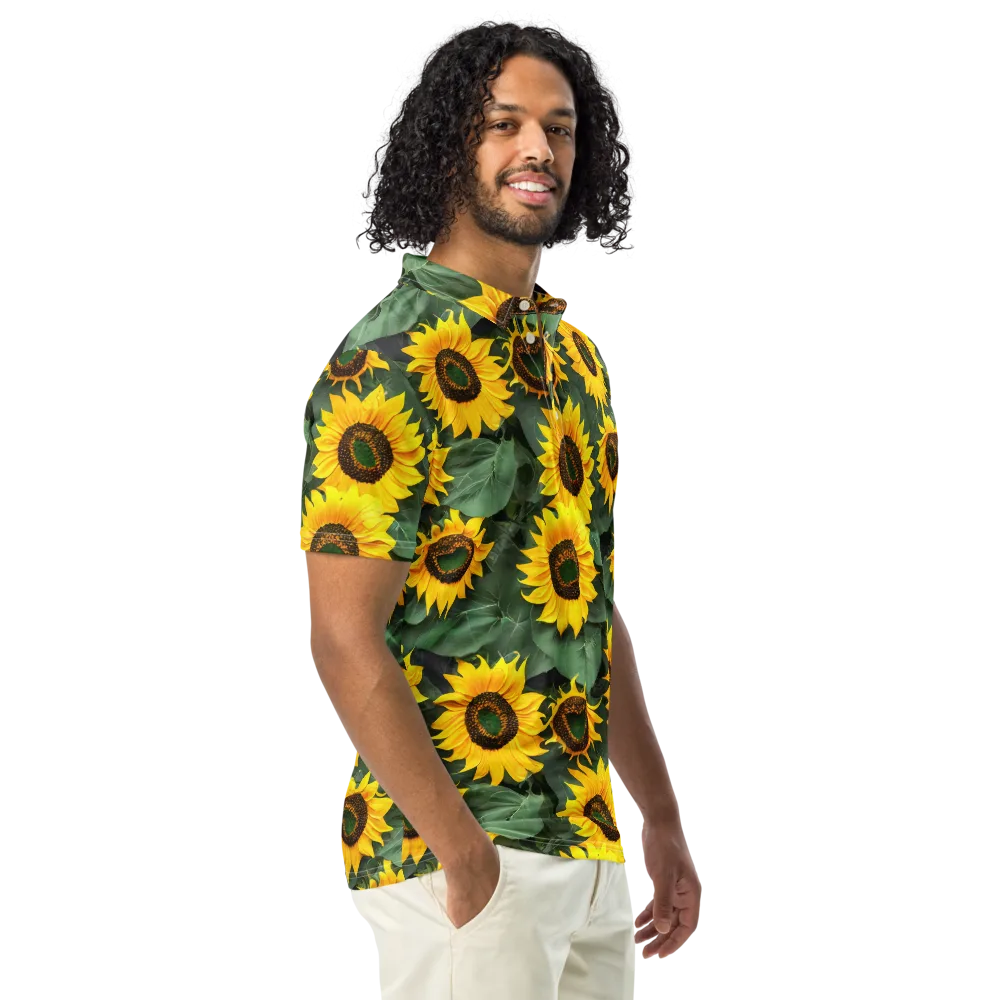 Sunlit Harvest on Men's Slim Fit Polo Shirt — Right Front