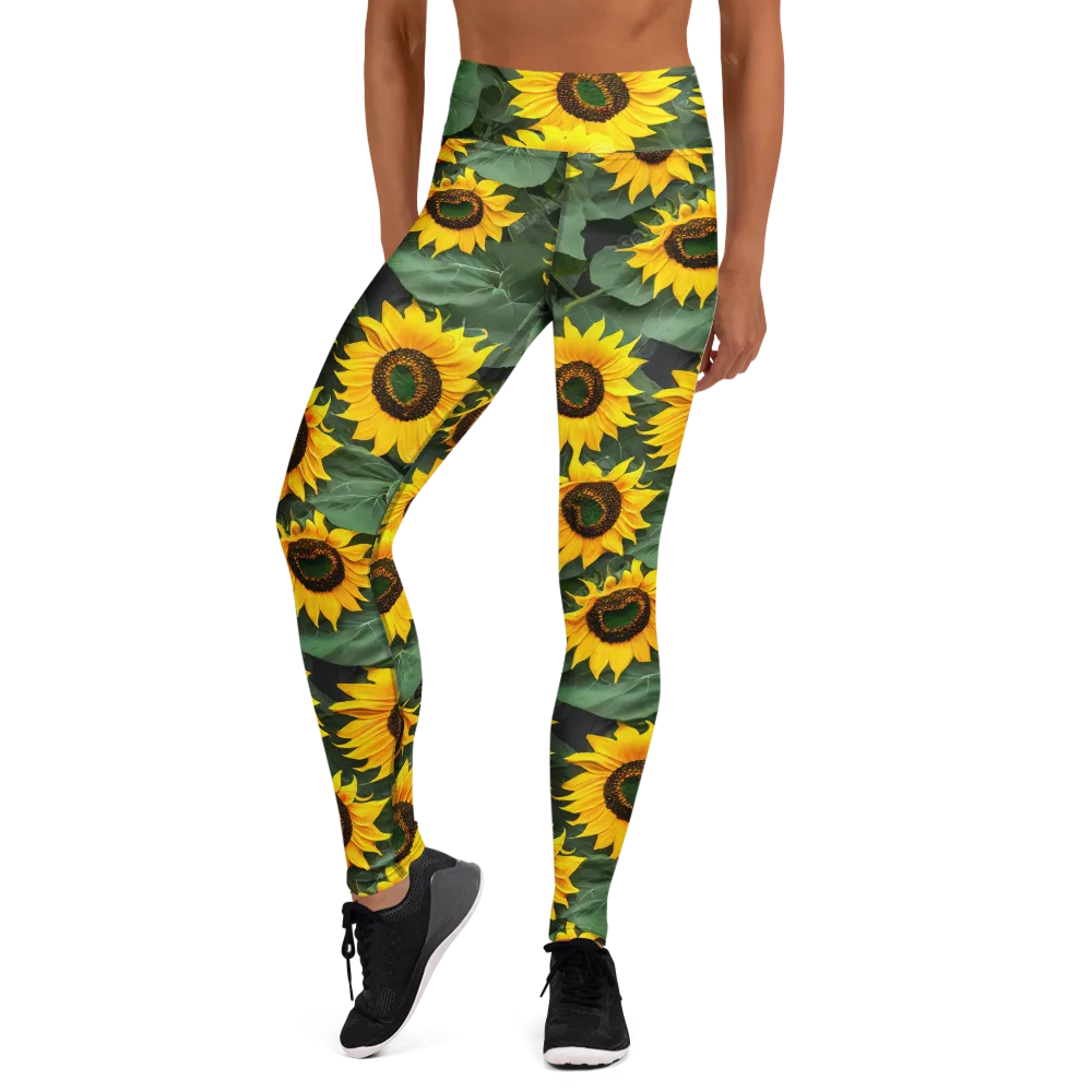 Sunlit Harvest on Yoga Leggings — Front