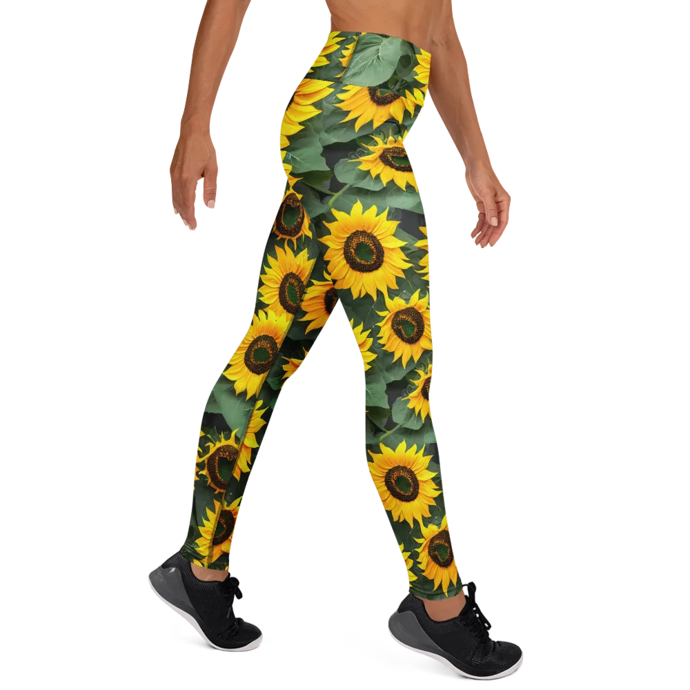 Sunlit Harvest on Yoga Leggings — Right