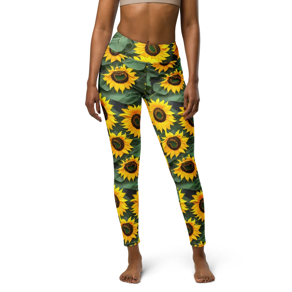 Sunlit Harvest on Yoga Leggings — Front