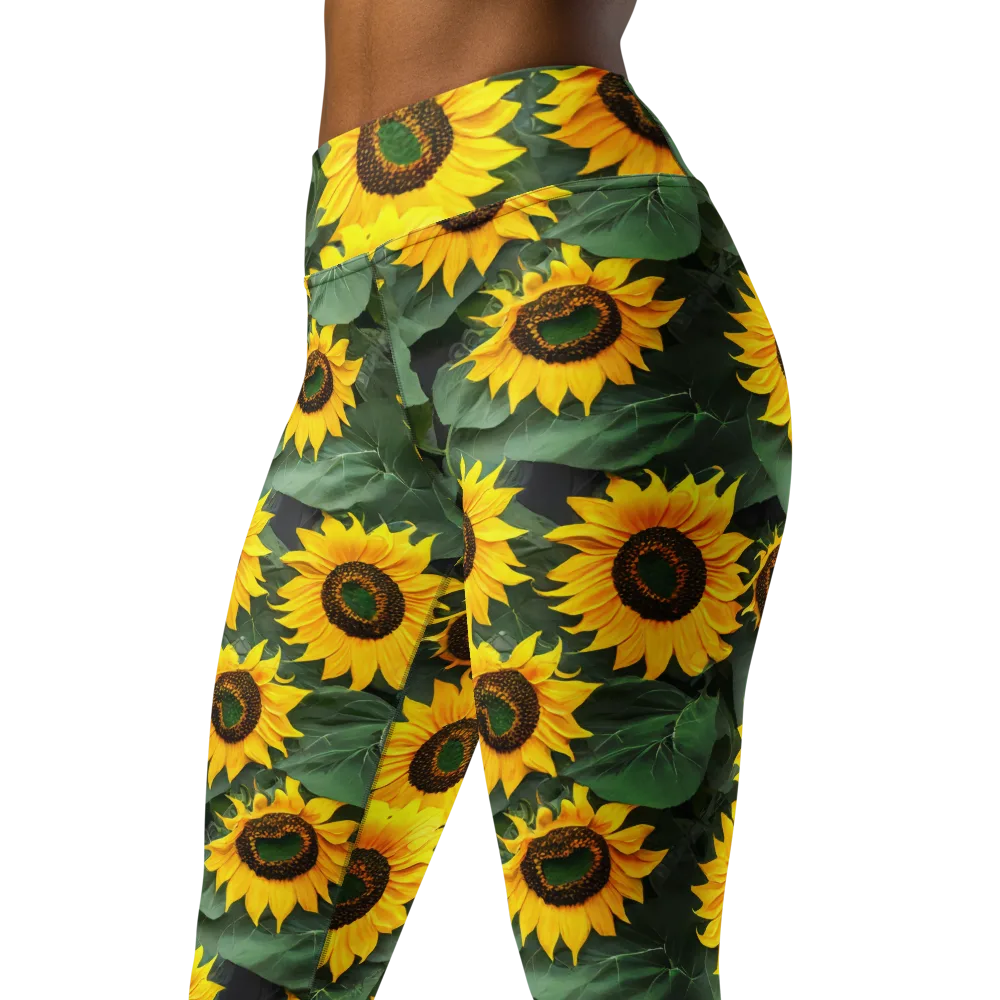 Sunlit Harvest on Yoga Leggings — Left Front