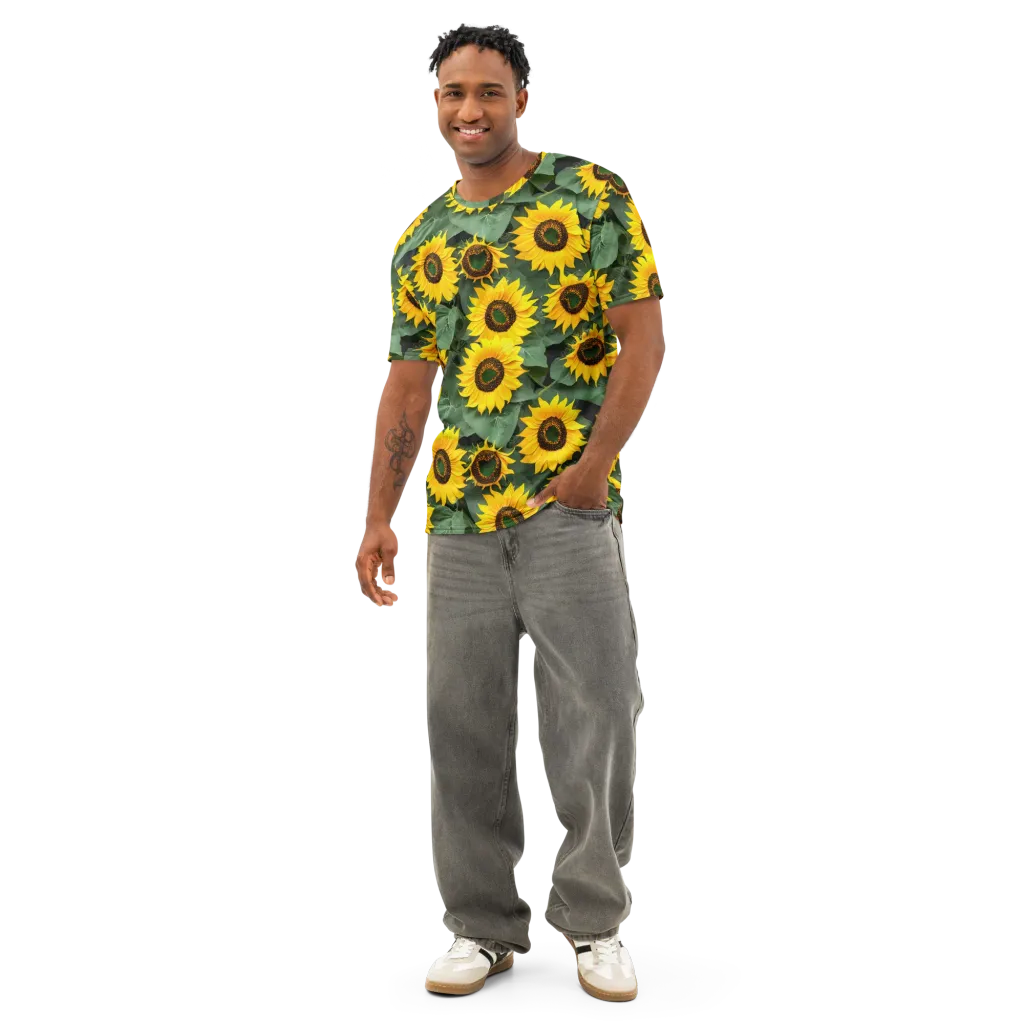Sunlit Harvest on Men's Cotton Crew Neck T-Shirt — Front