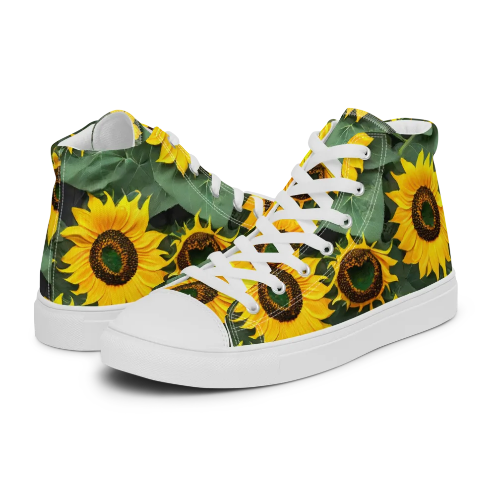 Sunlit Harvest on Men's High Top Canvas Shoes — Left