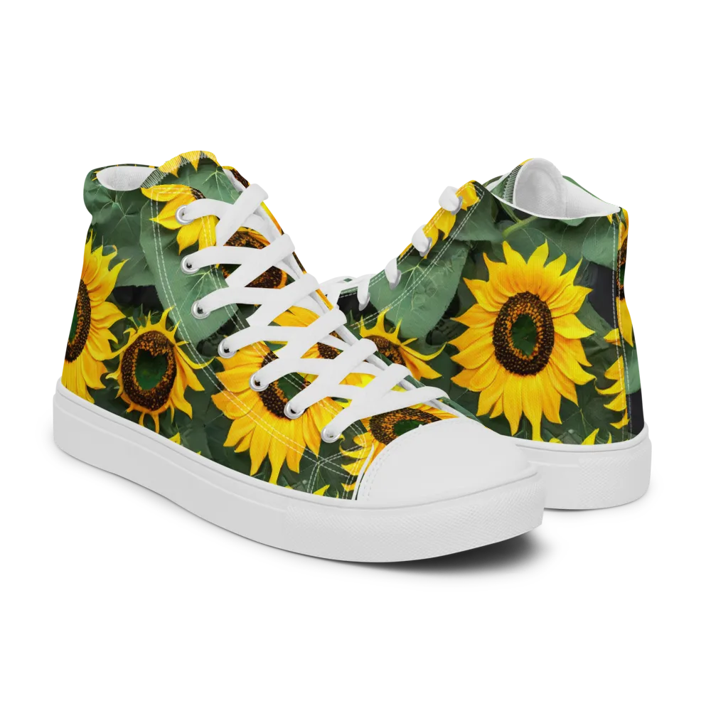 Sunlit Harvest on Men's High Top Canvas Shoes — Right