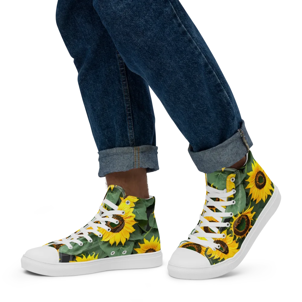 Sunlit Harvest on Men's High Top Canvas Shoes — Left