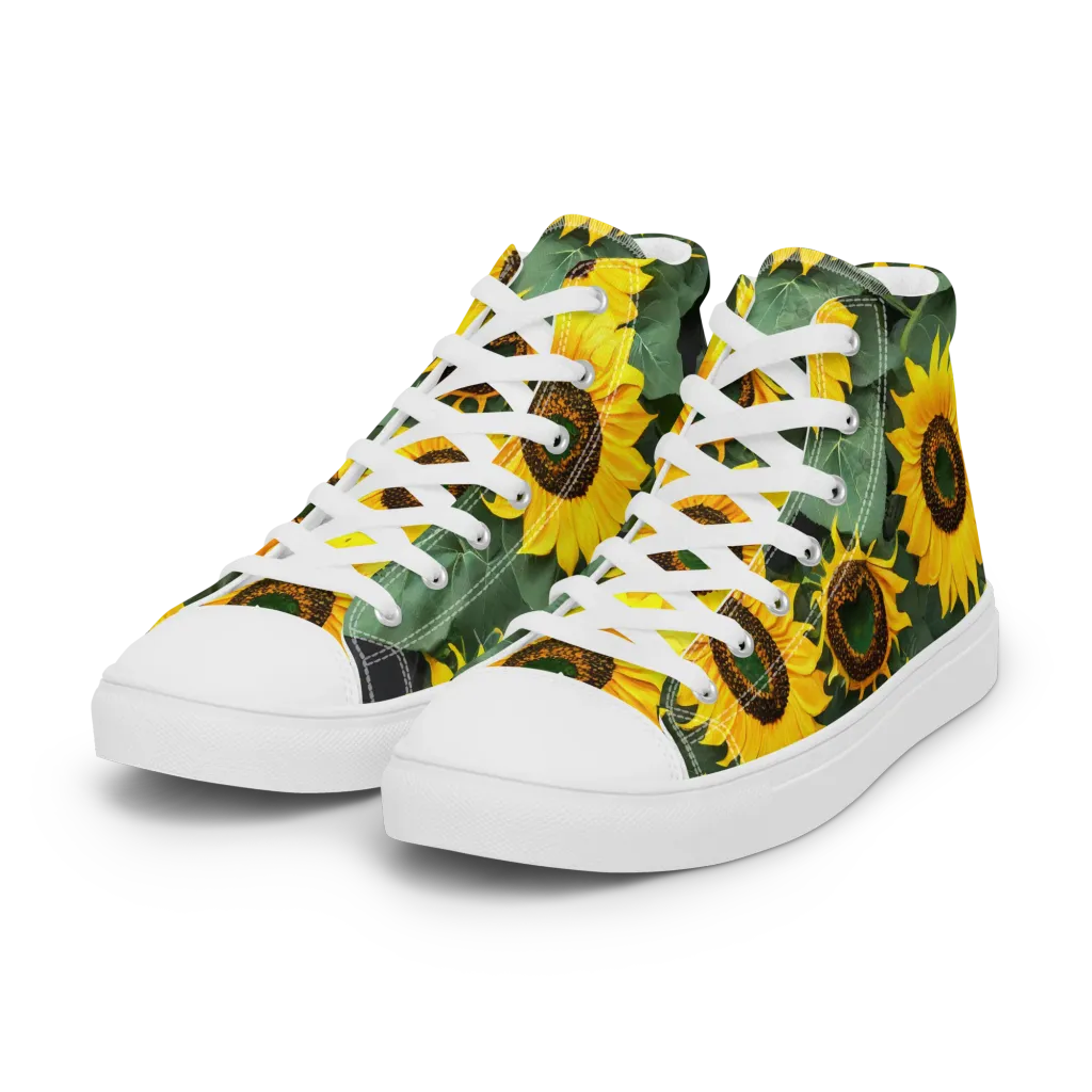 Sunlit Harvest on Women's High Top Canvas Shoes — Left Front