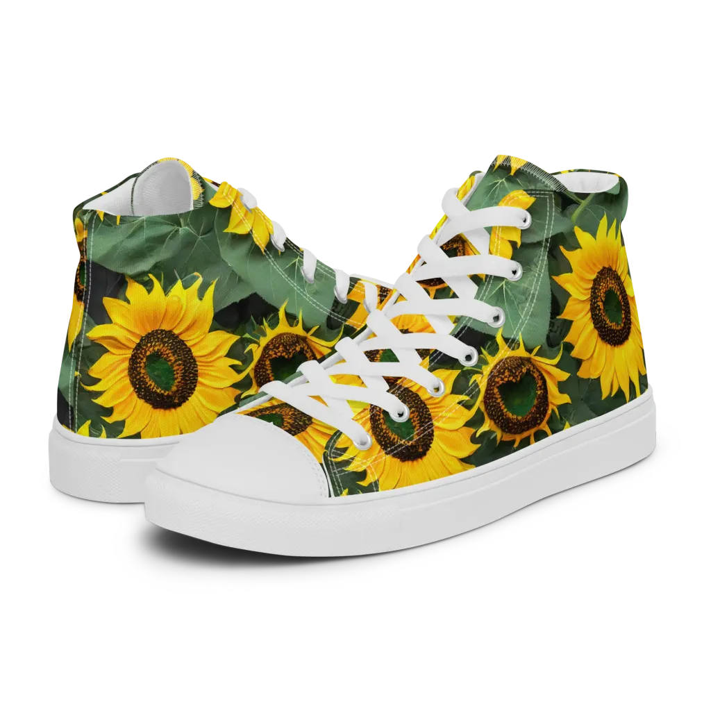 Sunlit Harvest on Women's High Top Canvas Shoes — Left
