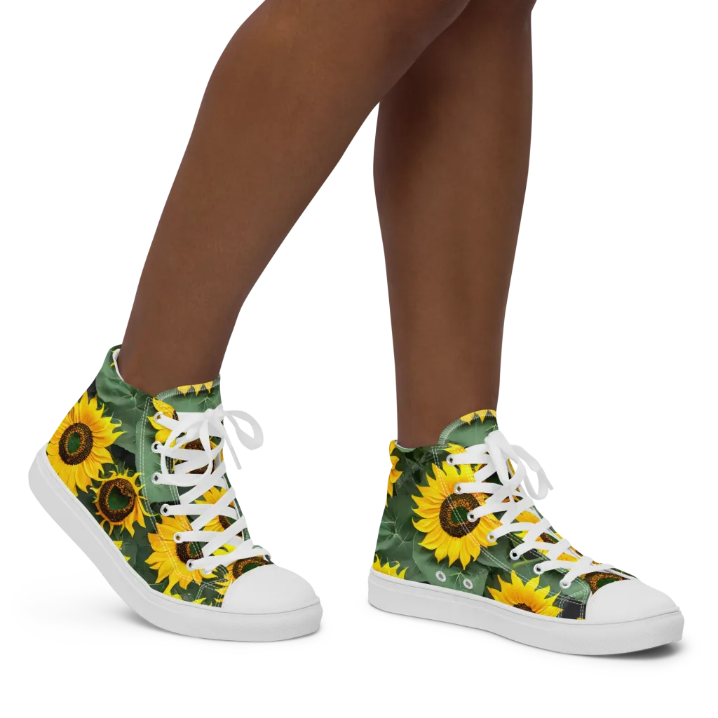 Sunlit Harvest on Women's High Top Canvas Shoes — Right