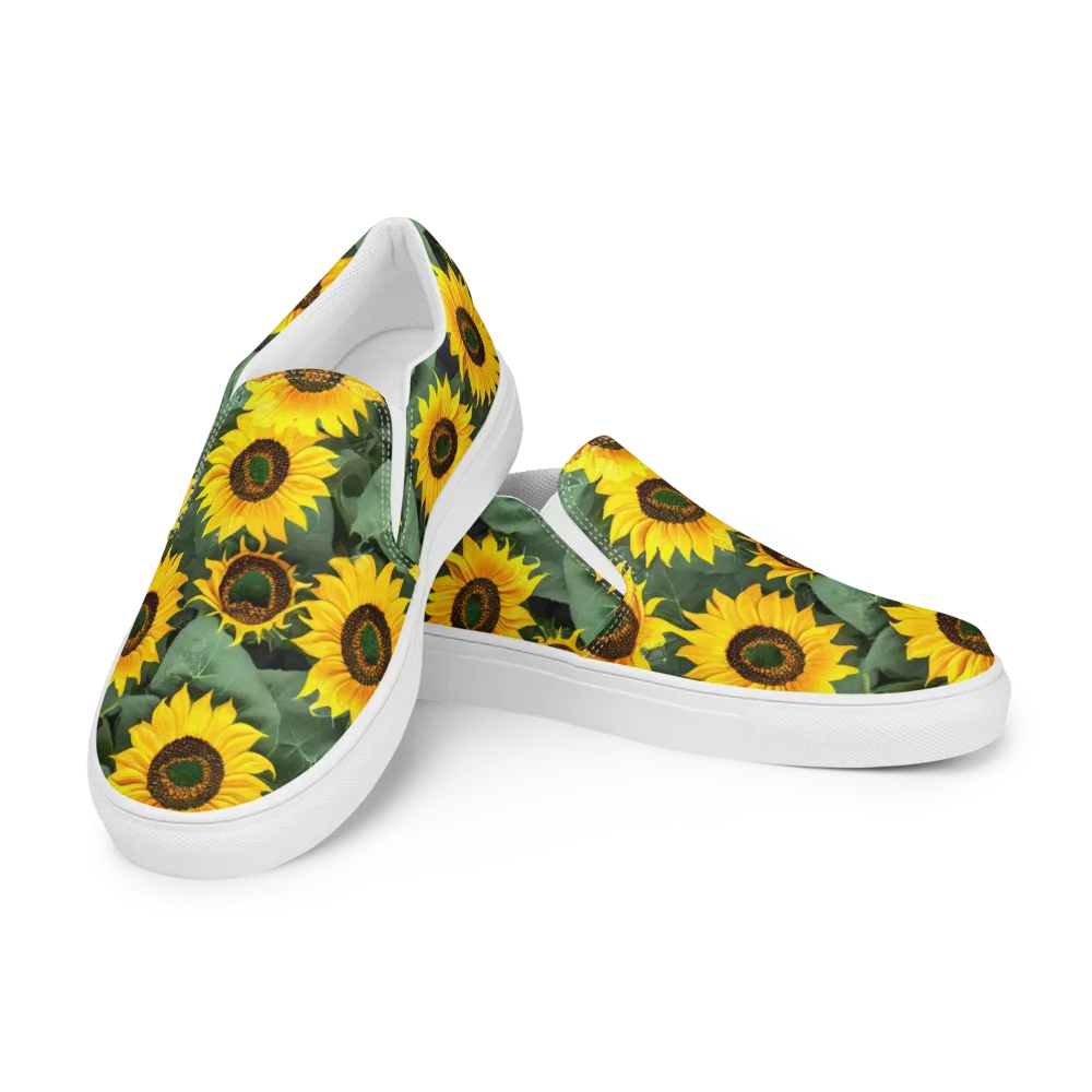 Sunlit Harvest on Men's Slip-On Canvas Shoes — Left Front