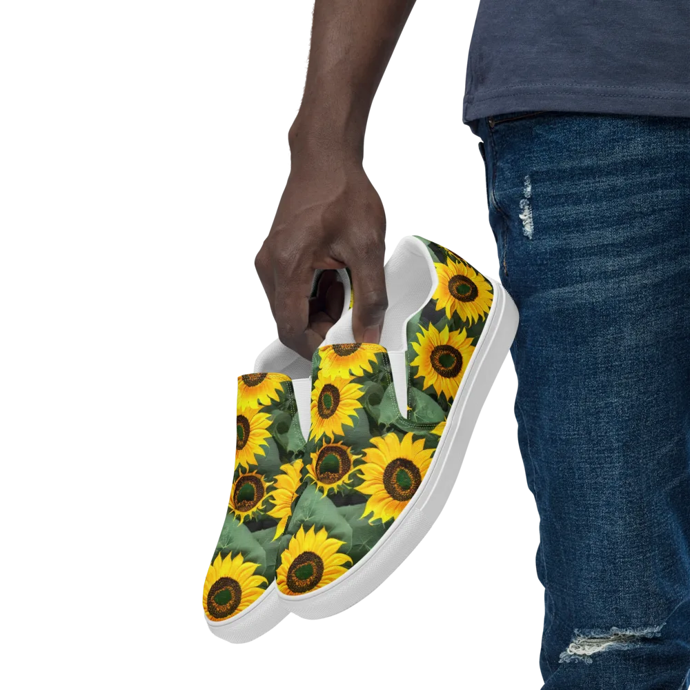 Sunlit Harvest on Men's Slip-On Canvas Shoes — Left Front