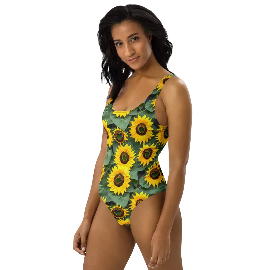 Sunlit Harvest on One-Piece Swimsuit — Left