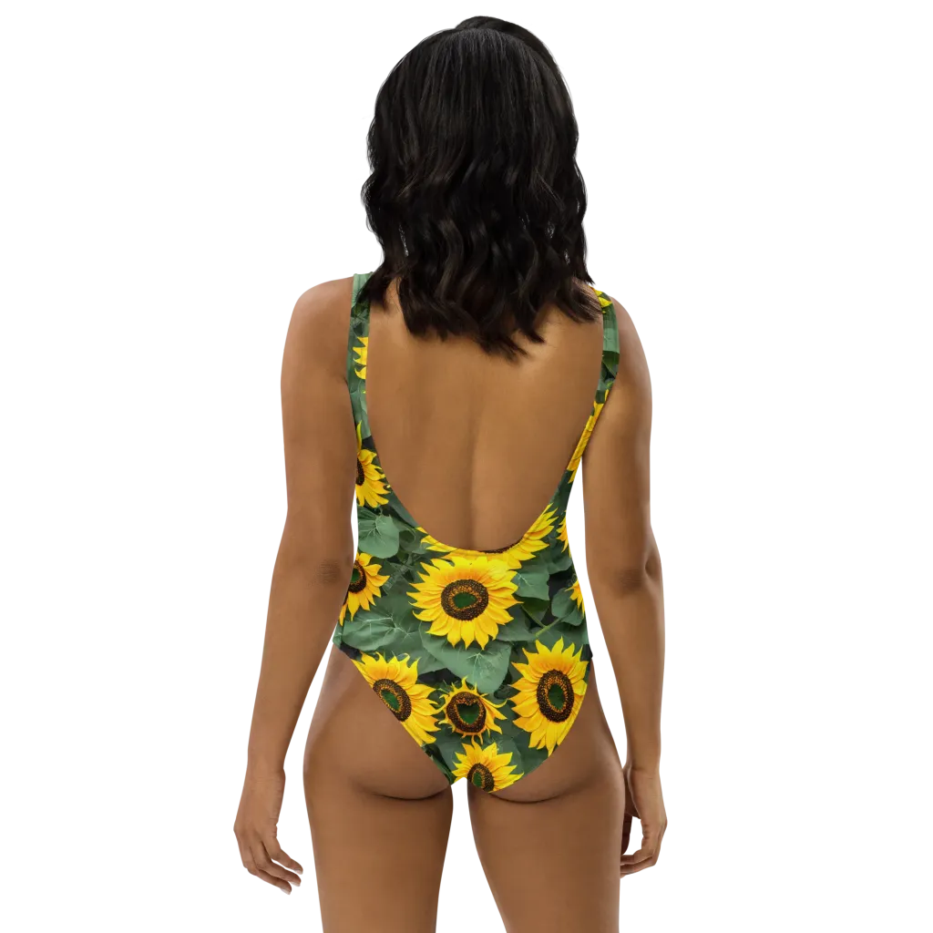 Sunlit Harvest on One-Piece Swimsuit — Back