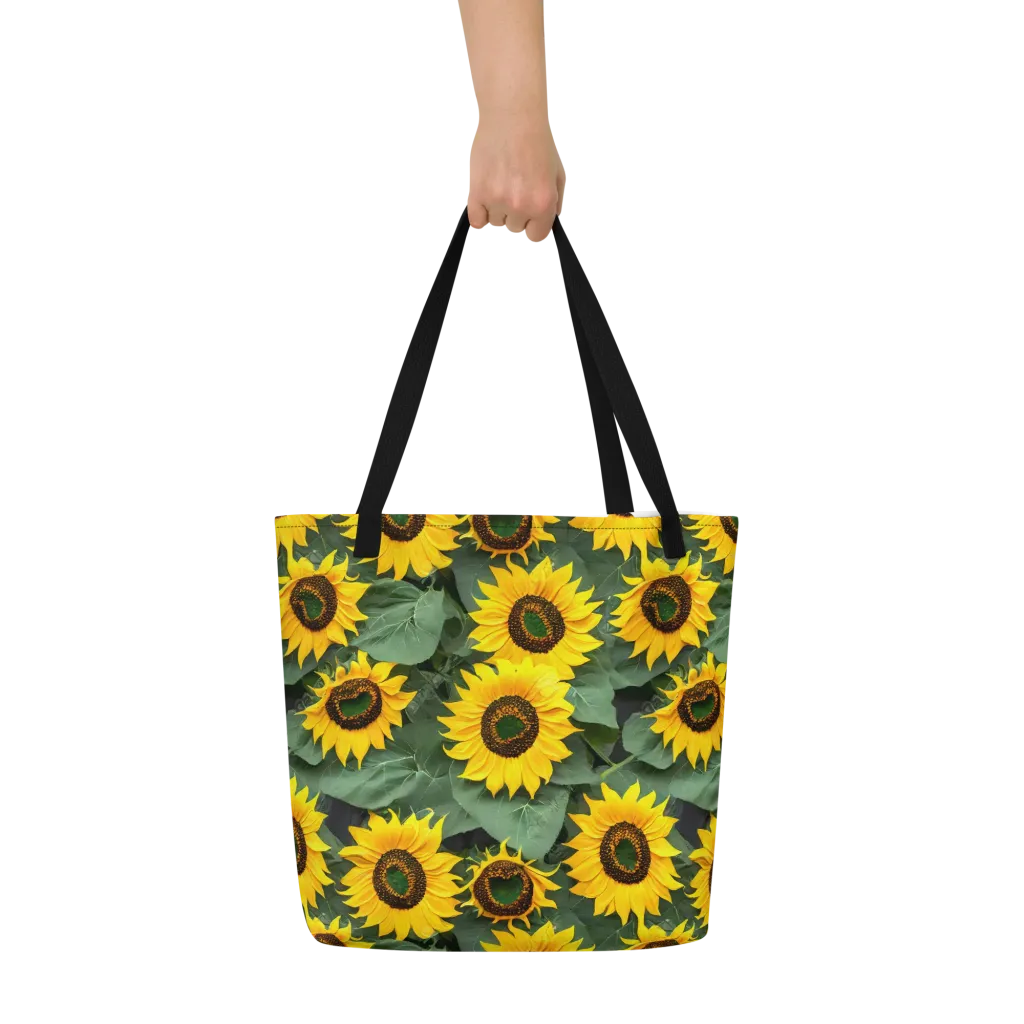 Sunlit Harvest on Large Tote Bag W/ Pocket — Front