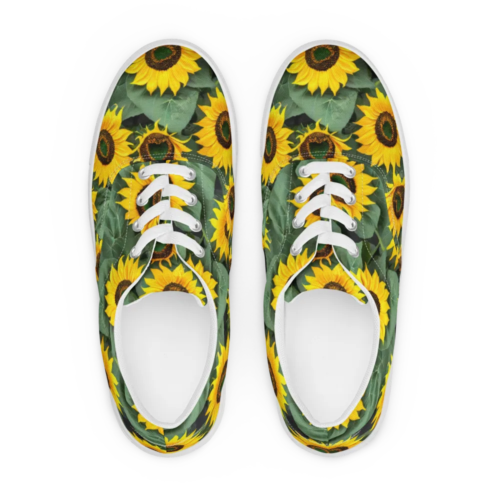 Sunlit Harvest on Men's Lace-Up Canvas Shoes — Front