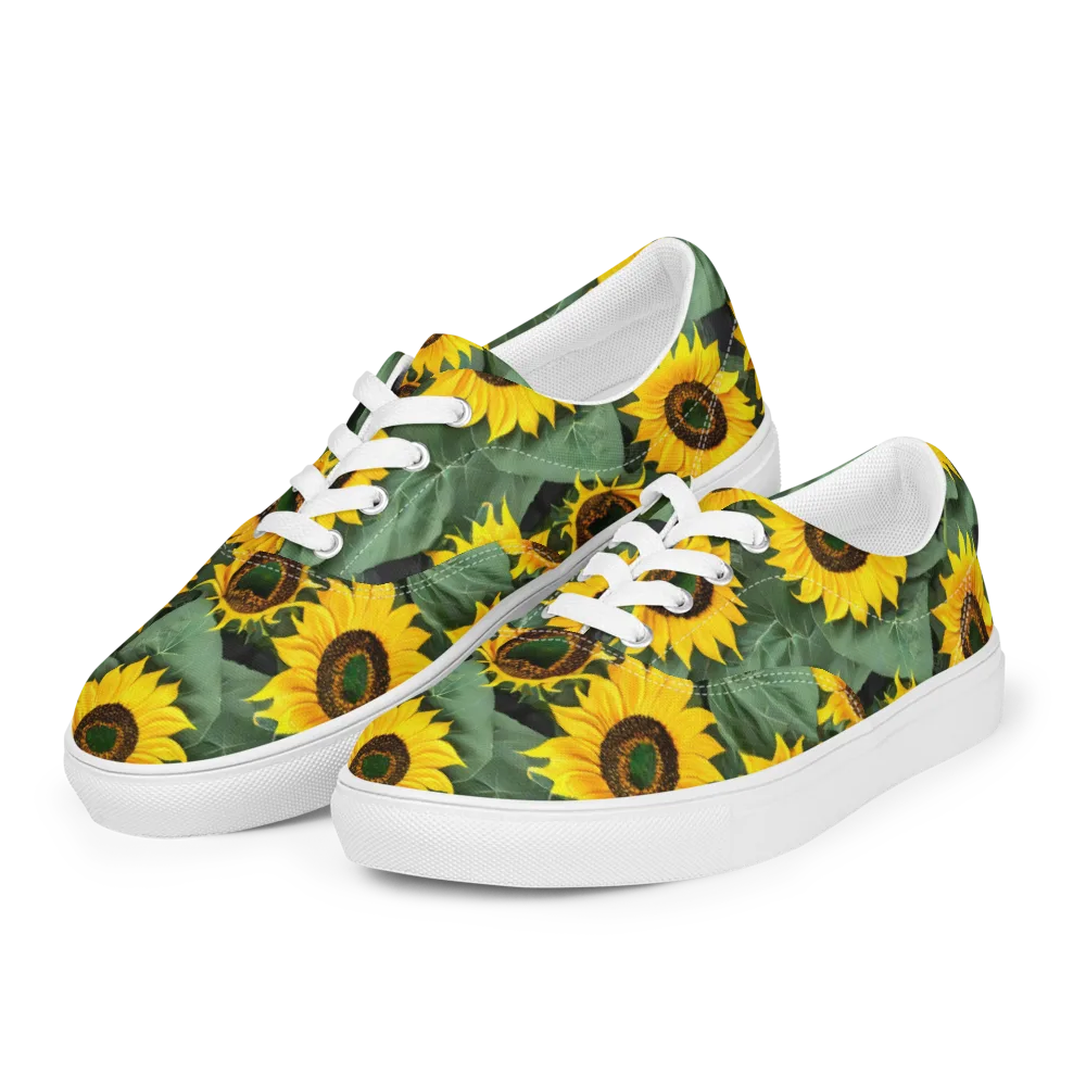 Sunlit Harvest on Men's Lace-Up Canvas Shoes — Left Front