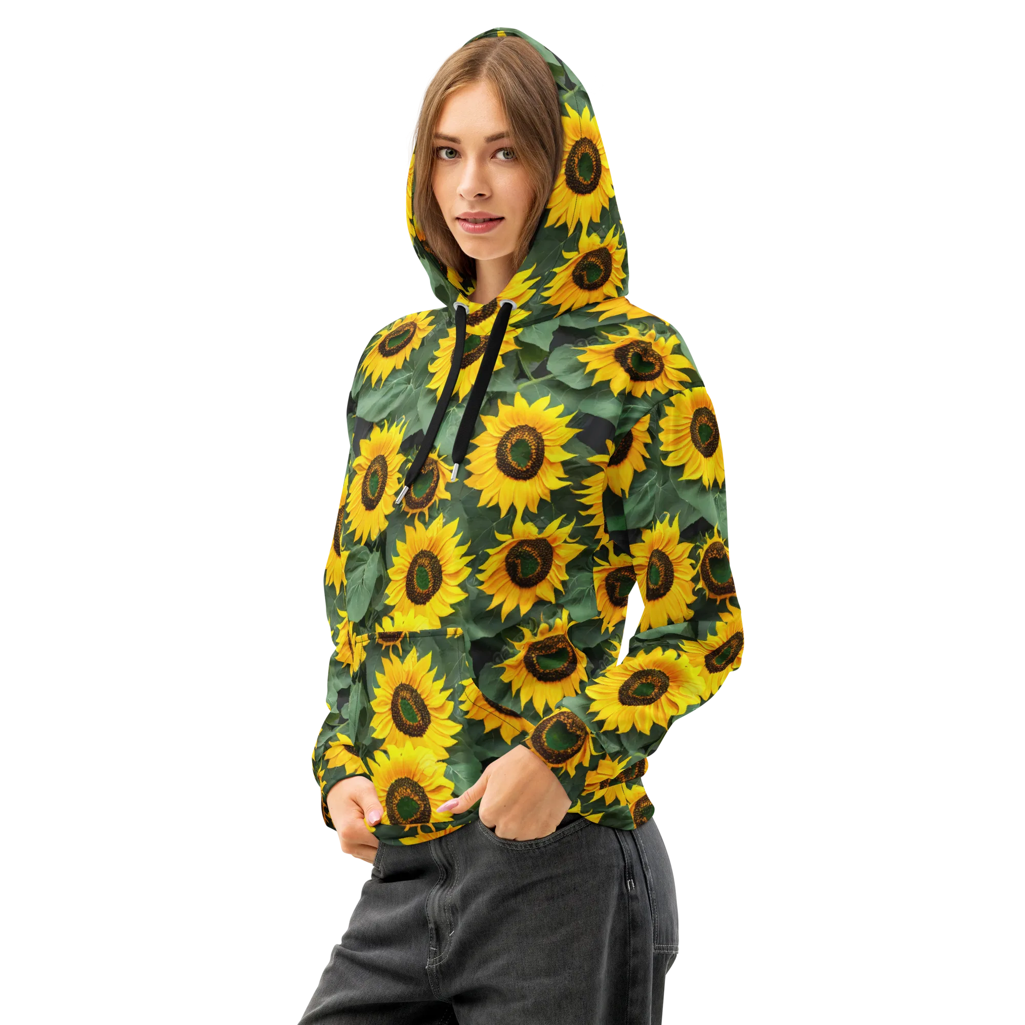 Sunlit Harvest on Cotton Hoodie — Left Front