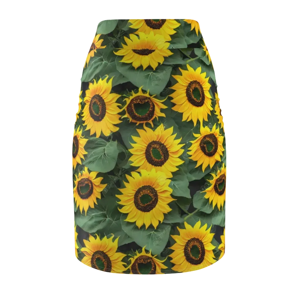 Sunlit Harvest on Pencil Skirt — Back