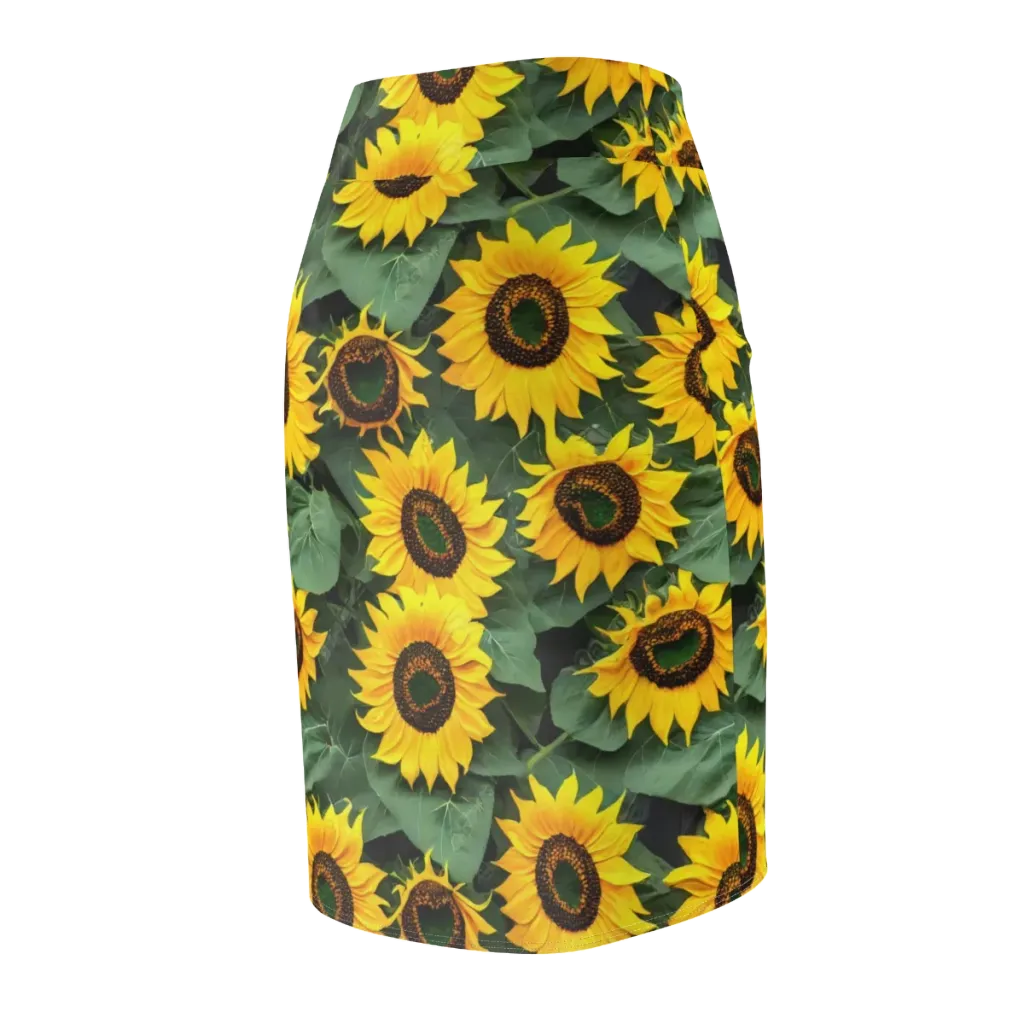 Sunlit Harvest on Pencil Skirt — Back Side