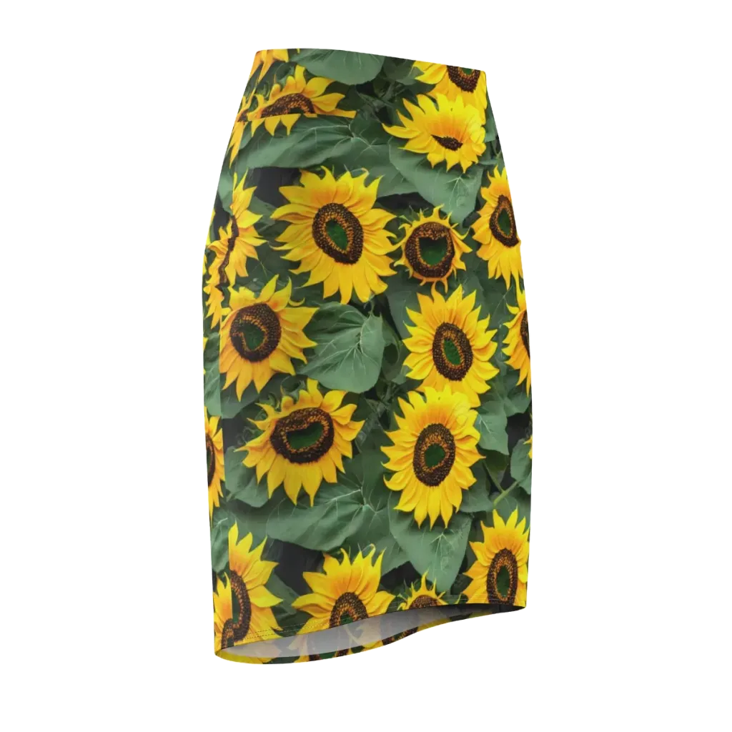 Sunlit Harvest on Pencil Skirt — Front Side
