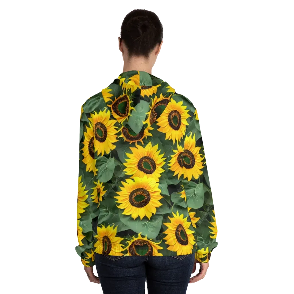Sunlit Harvest on Women's Full-Zip Hoodie — Back On Person