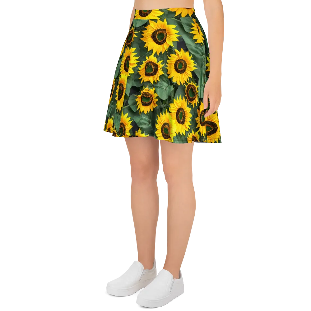 Sunlit Harvest on Skater Skirt — Left