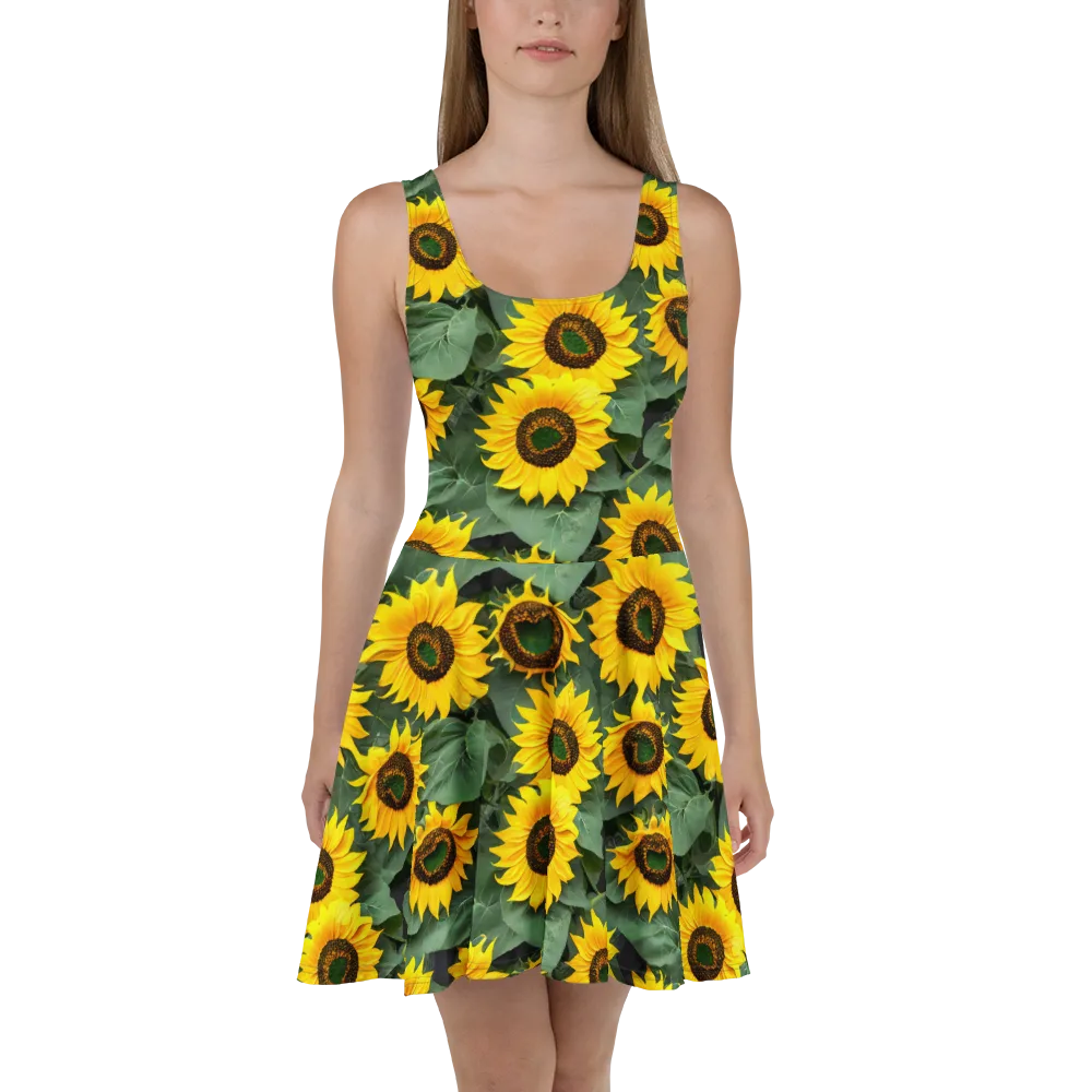 Sunlit Harvest on Skater Dress — Front
